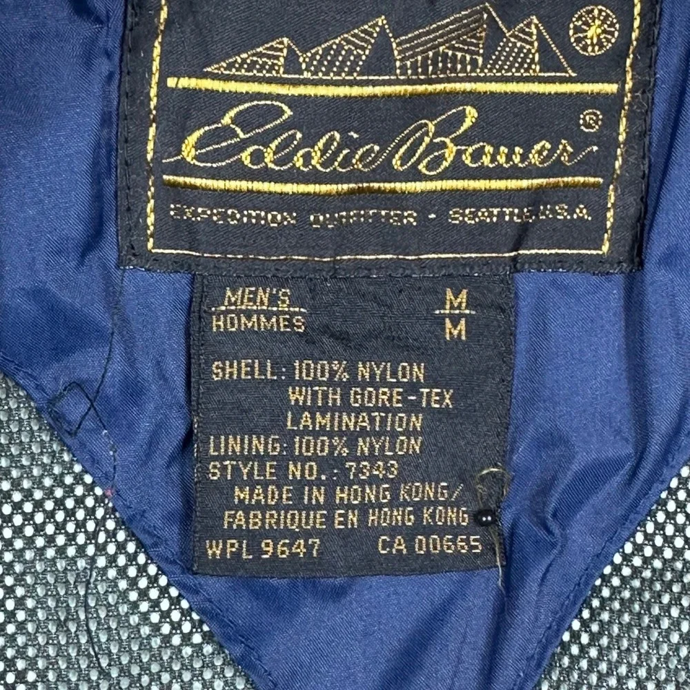 Eddie Bauer Gore-Tex Parka Mens Medium Turquoise Vintage 90s MountainJacket 7343